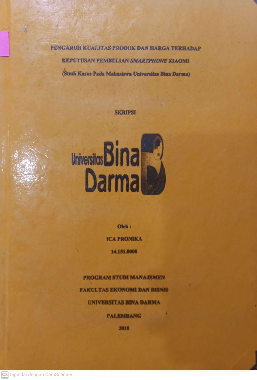 Cover PENGARUH KUALITAS PRODUK DAN HARGA TERHADAP KEPUTUSAN PEMBELIAN SMARTPHONE XIAOMI :  STUDI KASUS : PADA MAHASISWA UNIVERSITAS BINA DARMA / ICA PRONIKA