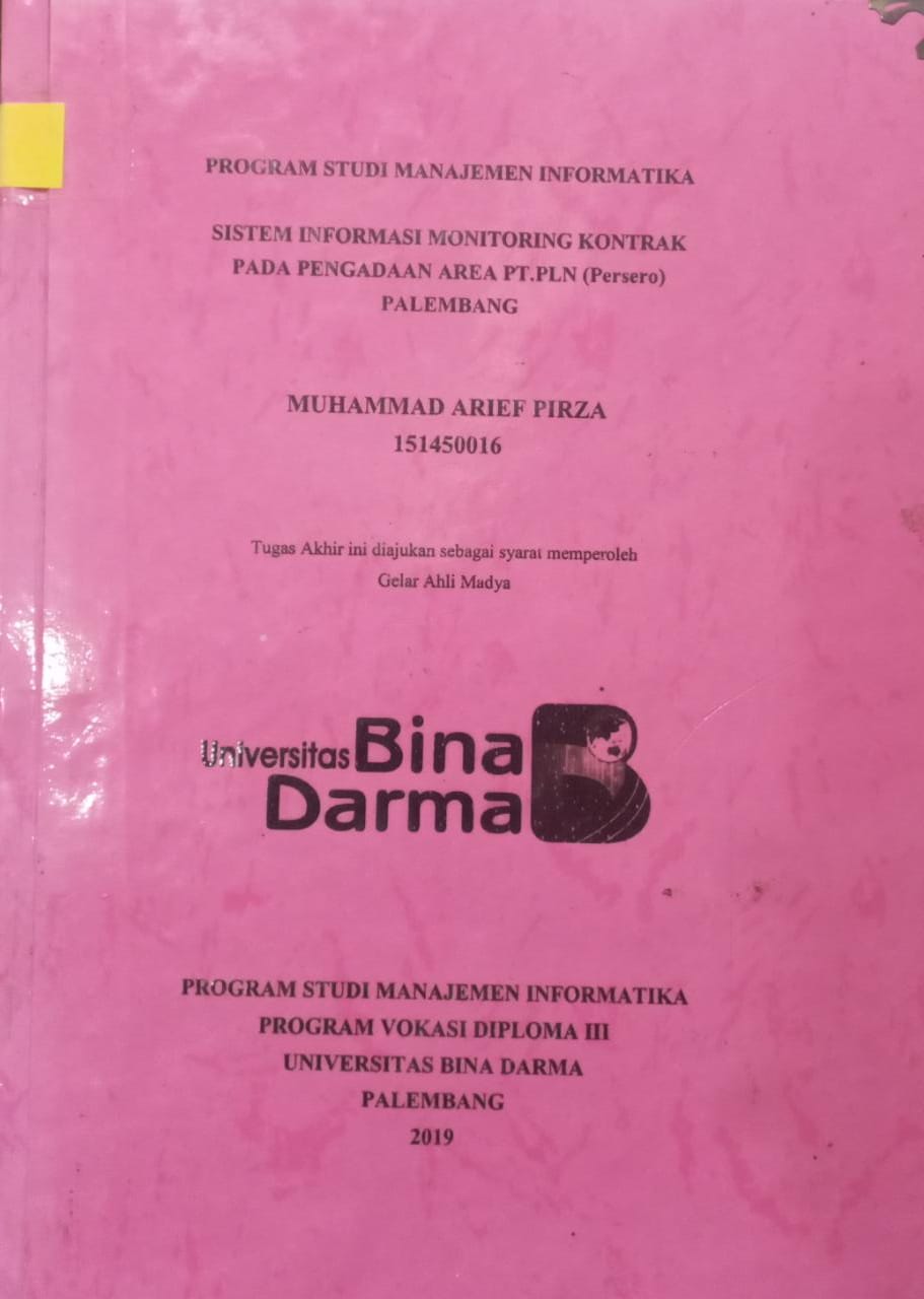Cover SISTEM INFORMASI PADA PENGADAAN AREA PT PLN (PERSERO) PALEMBANG / MUHAMMAD ARIEF PIRZA
