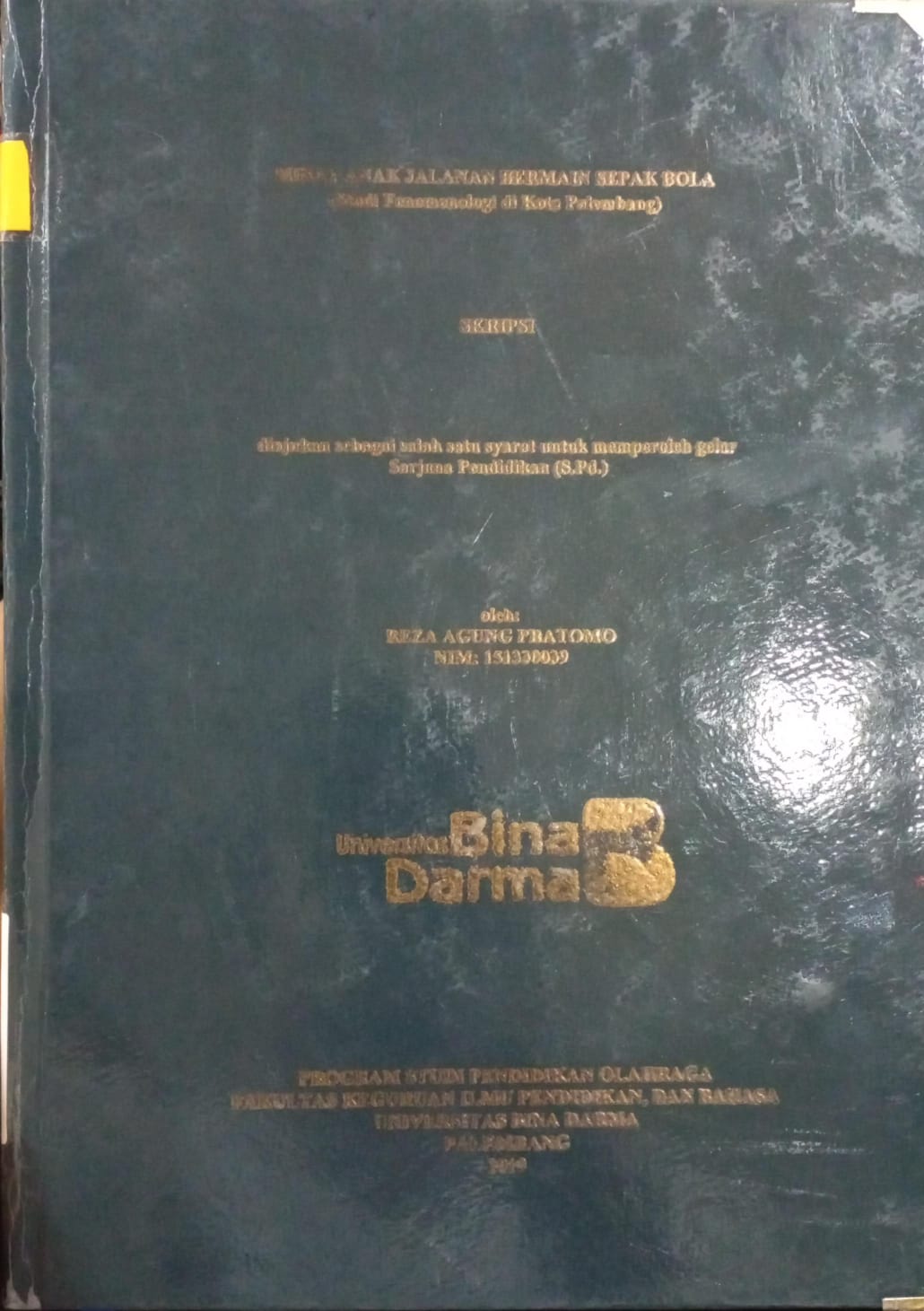 Cover Minat Anak Jalanan Main Sepak Bola :  Studi Fenomenologi di Kota Palembang / Reza Agung Pratomo