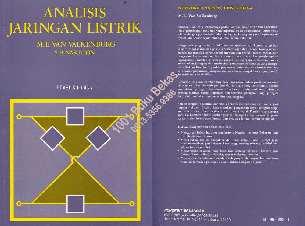 Cover ANALISIS JARINGAN LISTRIK :  Edisi Ketiga / M. E. Van Valkenburg ; S. H. Nasution