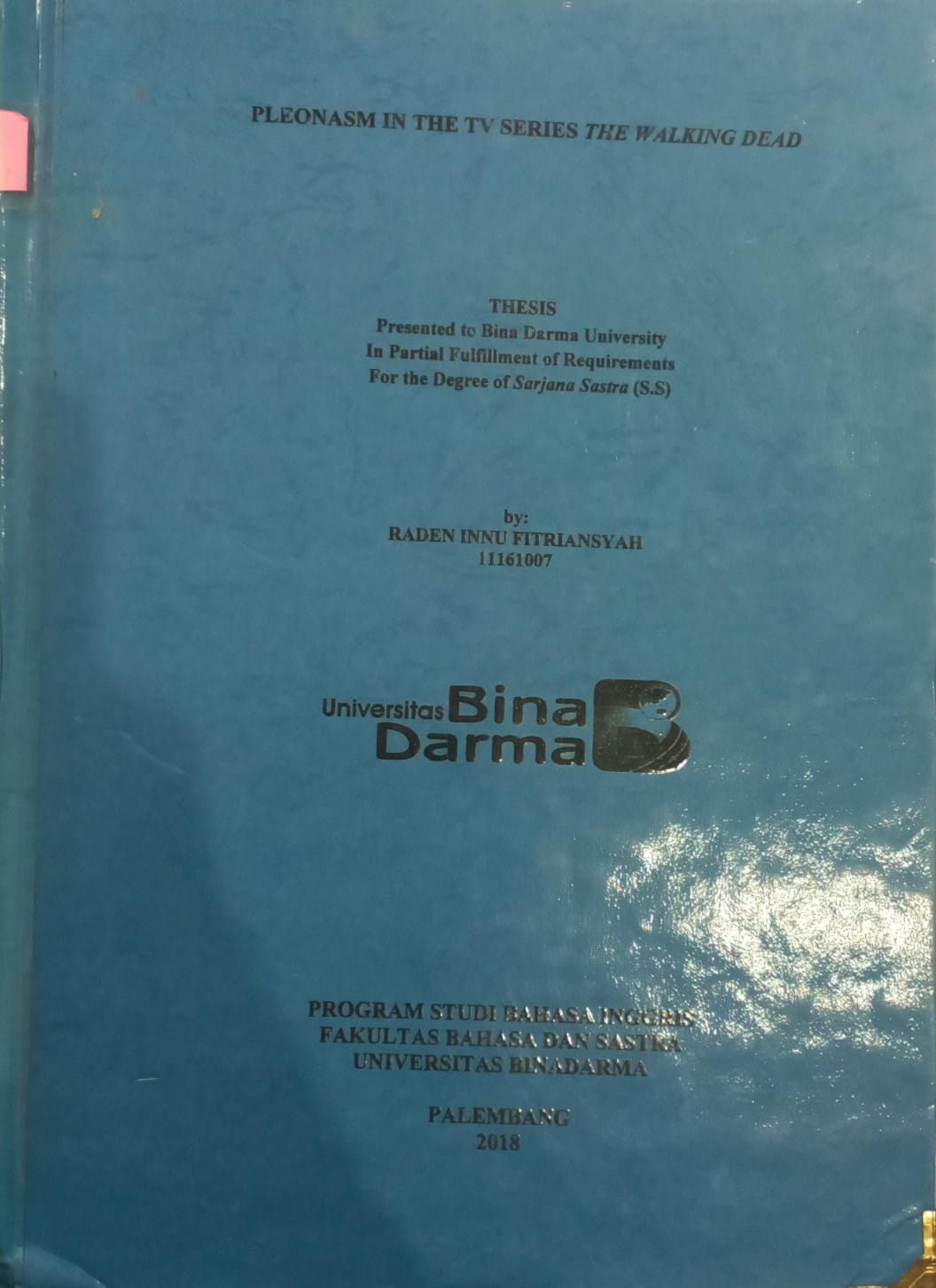 Cover PLEONASM IN THE SERIES THE WAY WALKING DEAD / RADEN INNU FITRIANSYAH
