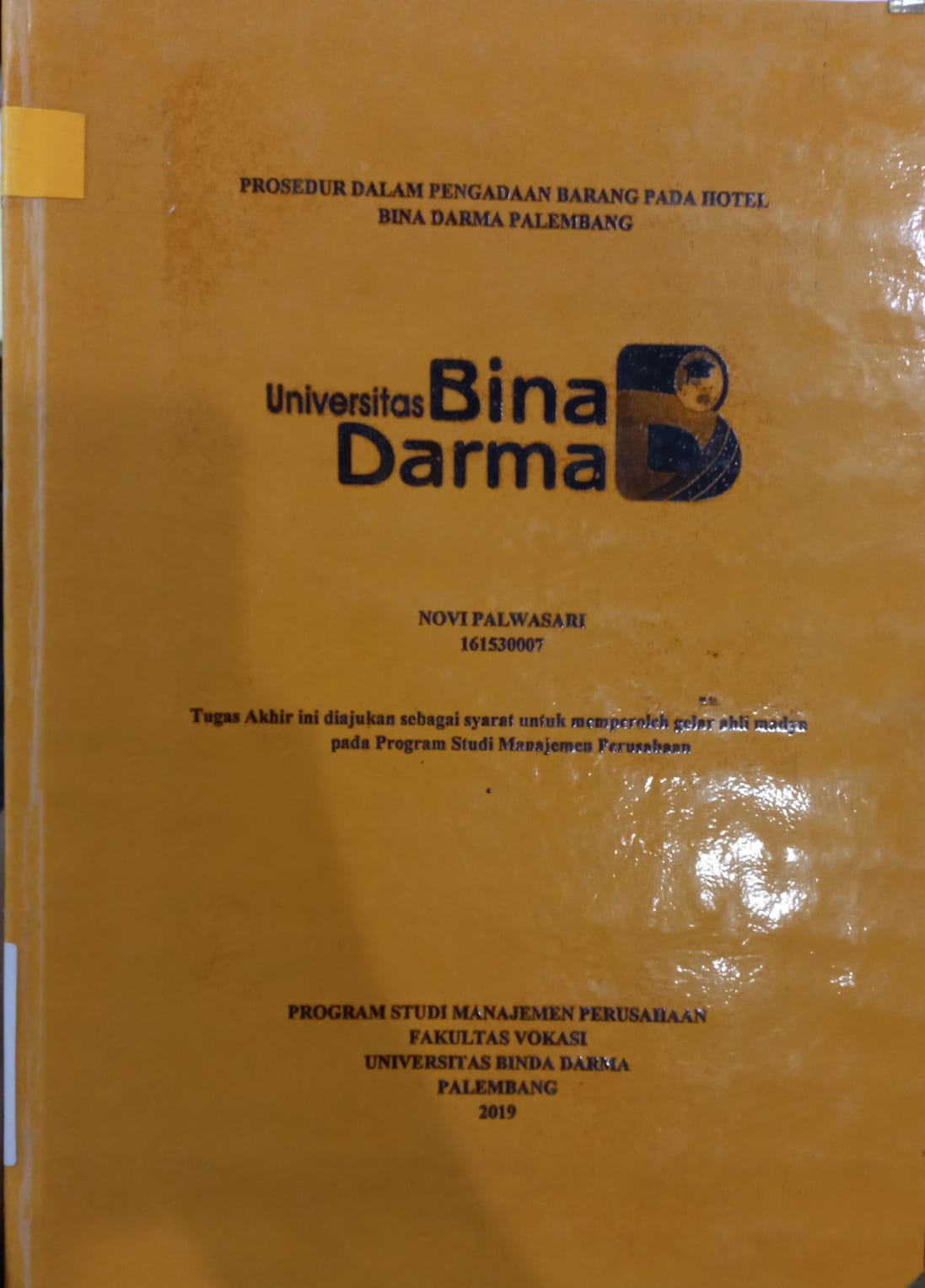 Cover PELAYANAN ROOM ATTENDANT TERHADAP KEPUASAN TAMU DI HOTEL GRAND INNA DAIRA PALEMBANG / SARI RAHAYU