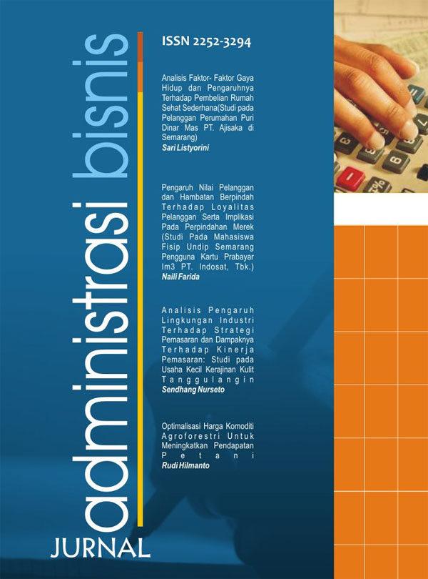 Cover JURNAL ADMINISTRASI BISNIS / Andi Wijayanto