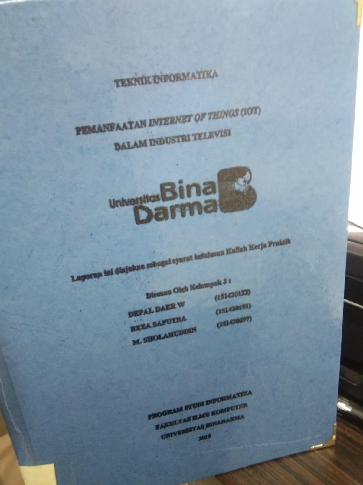 Cover PEMANFAATAN INTERNET OF THINGS (IOT) DALAM INDUSTRI TELEVISI / Depal Daer W DKK