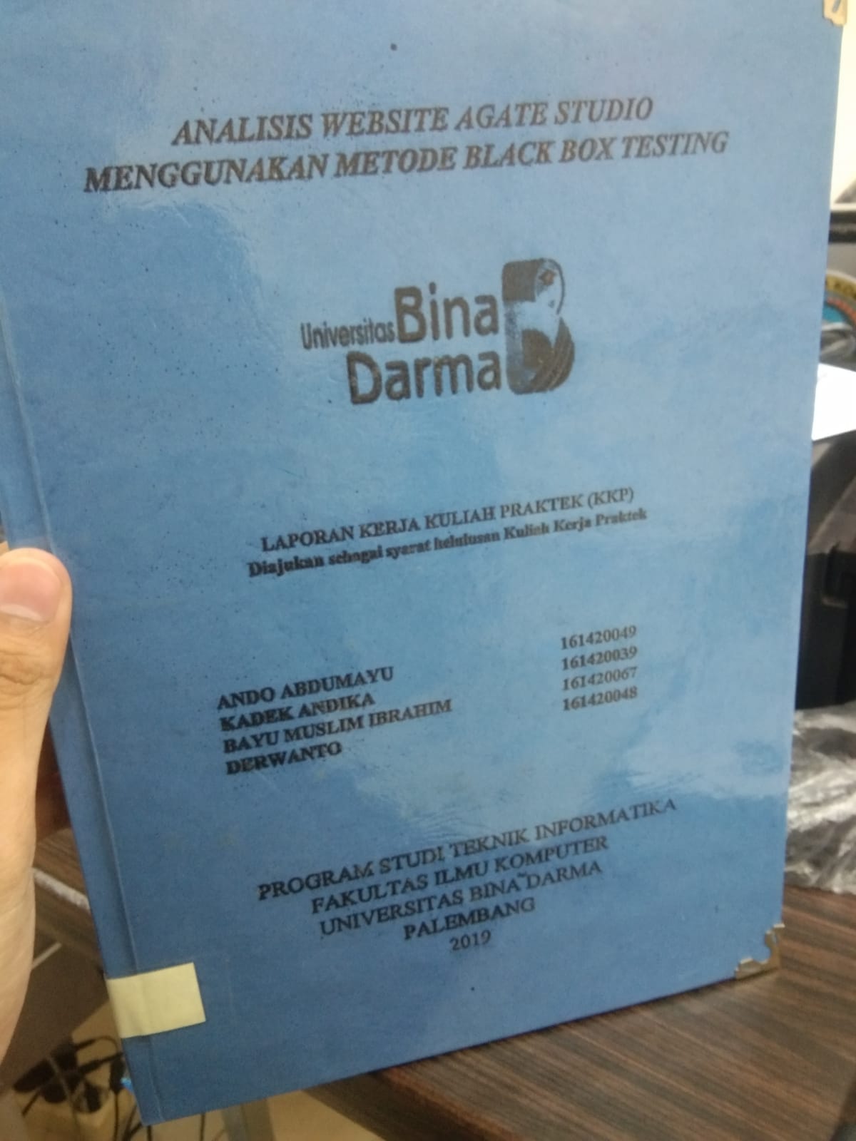 Cover ANALISIS WEBSITE AGATE STUDIO MENGGUNAKAN METODE BLACK BOX TESTING / ANDO ABDUMAYU DKK