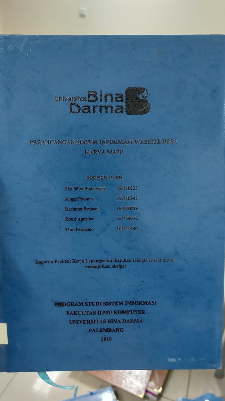 Cover PERANCANGAN SISITEM INFORMASI WEBSITE DESA KARYA MAJU / AFRI WIRA PRAKARSYAH DKK