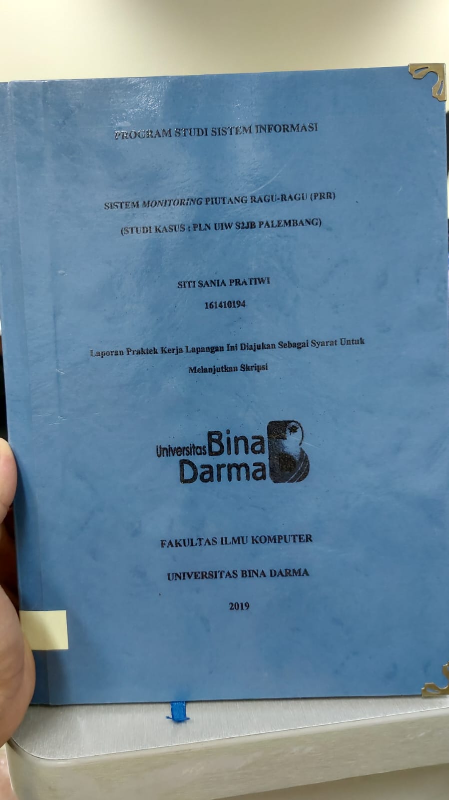 Cover SISTEM MONITORING PIUTANG RAGU-RAGU (PRR) (STUDI KASUS : PLN UIW S2JB PALEMBANG) / SITI SANIA PRATIWI