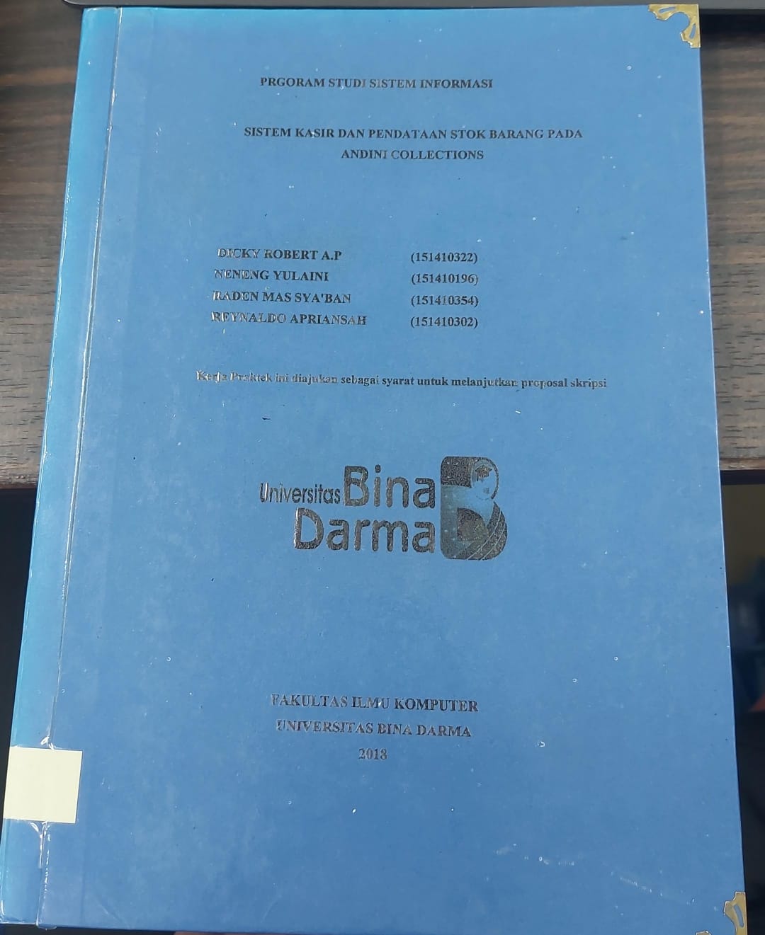 Cover SISTEM KASIR PENDATAAN STOK BARANG PADA ANDINI COLLECTIONS / DICKY ROBERT A.P