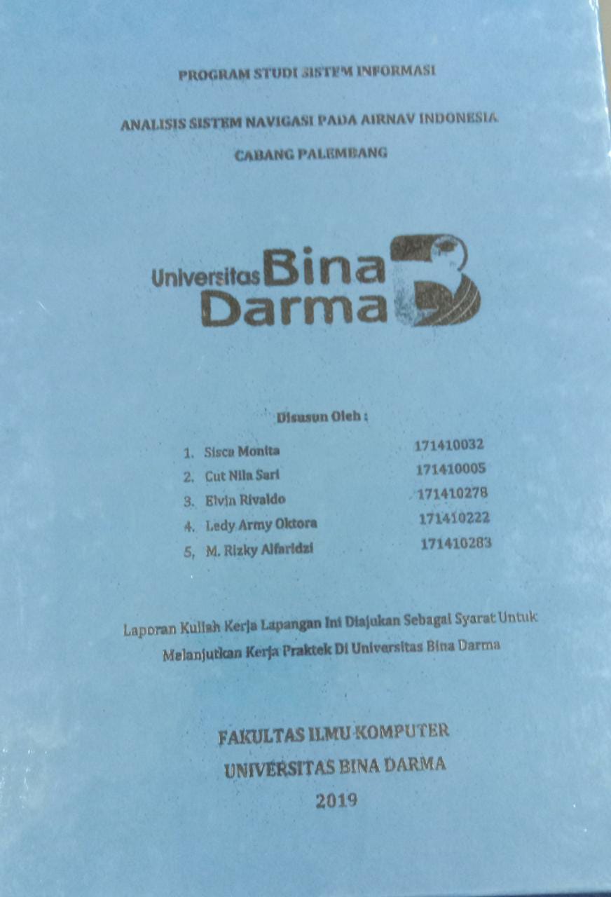 Cover ANALISIS SISTEM NAVIGASI PADA AIRNAV INDONESIA CABANG PALEMBANG / Sisca Monita, Cut Nila Sari, dkk