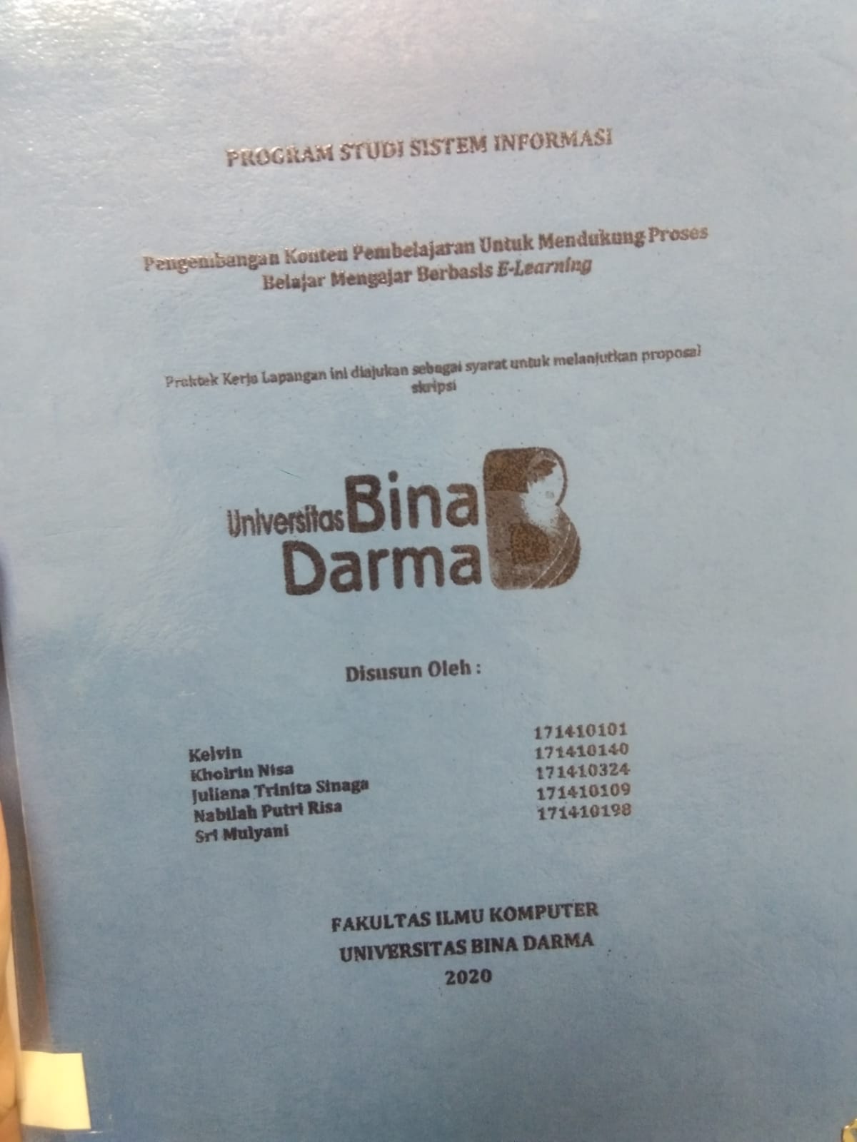 Cover PENGEMBANGAN KONTEN PEMBELAJARAN UNTUK MENDUKUNG PROSES BELAJAR MENGAJAR BERBASIS E-LEARNING / KELVIN DKK