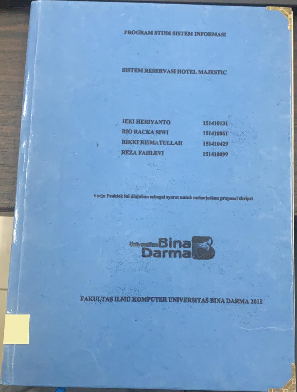 Cover SISTEM RESERVASI HOTEL MAJESTIC / JEKI HERIYANTO, DKK