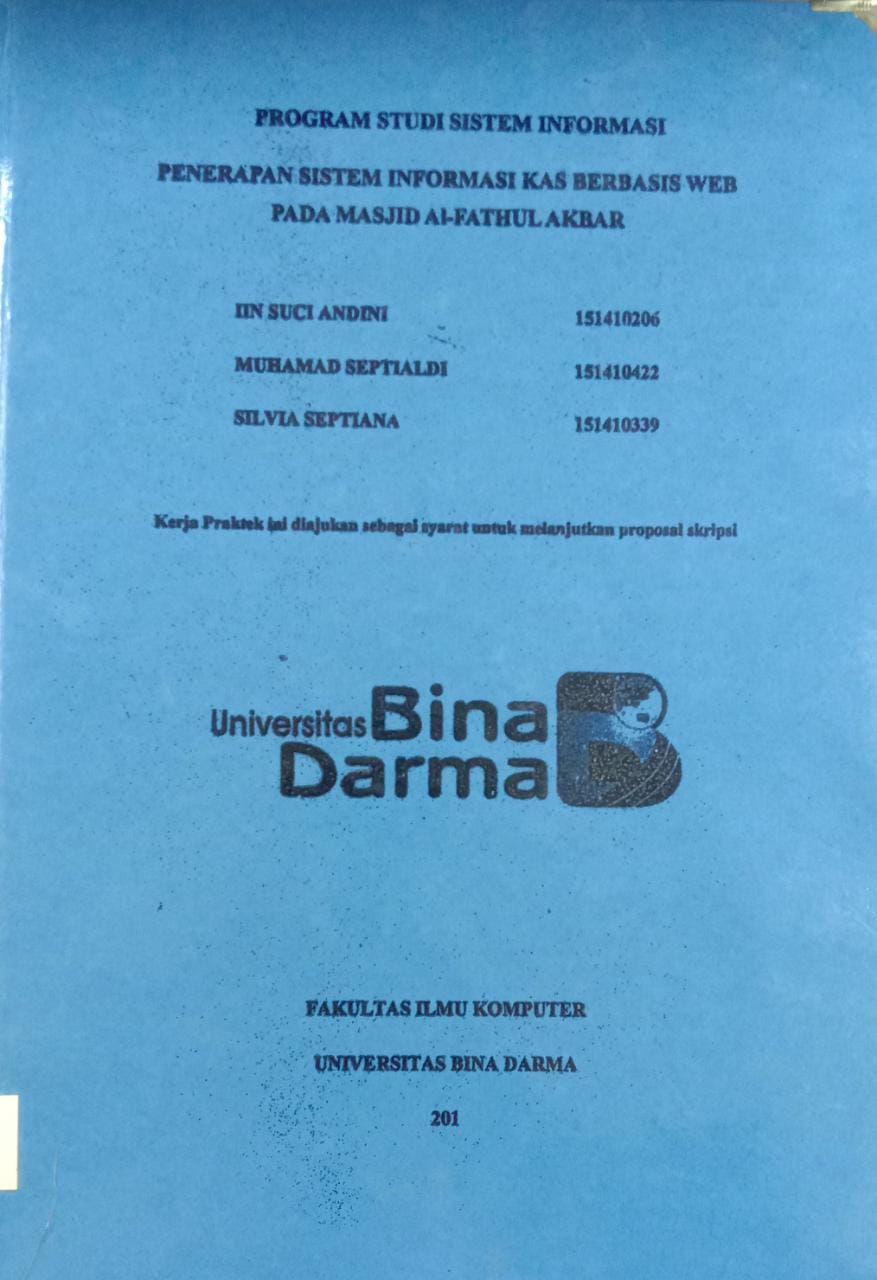 Cover PENERAPAN SISTEM INFORMASI KAS BERBASIS WEB PADA MASJID AL-FATHUL AKBAR / IIN SUCI ANDINI, MUHAMAD SEPTIALDI, dkk