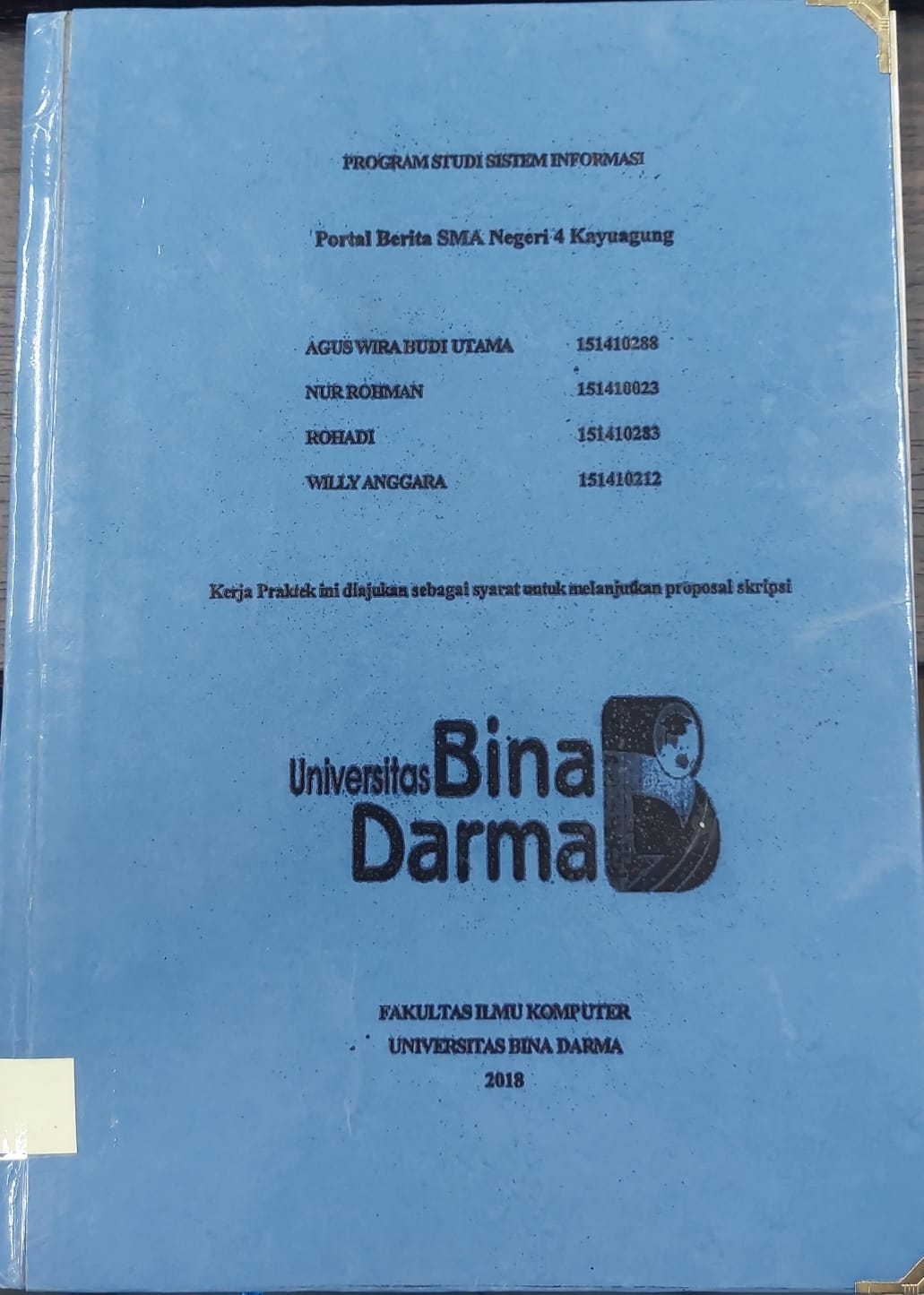 Cover PROTAL BERITA SMK NEGERI 4 KAYUAGUNG / AGUS WIRA BUDI UTAMA, DKK