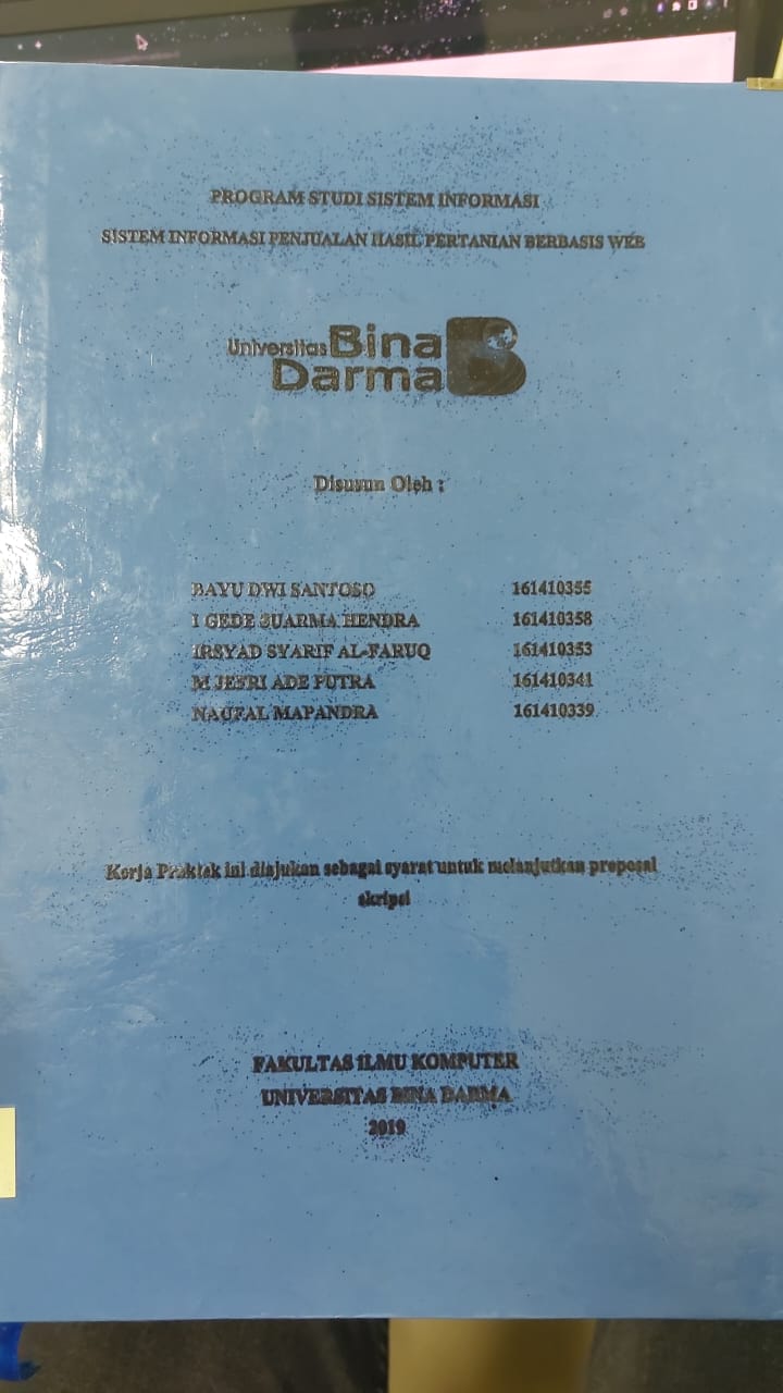 Cover SISTEM INFORMASI PENJUALAN HASIL PERTANIAN BERBASIS WEB / BAYU DWI SANTOSO,DKK