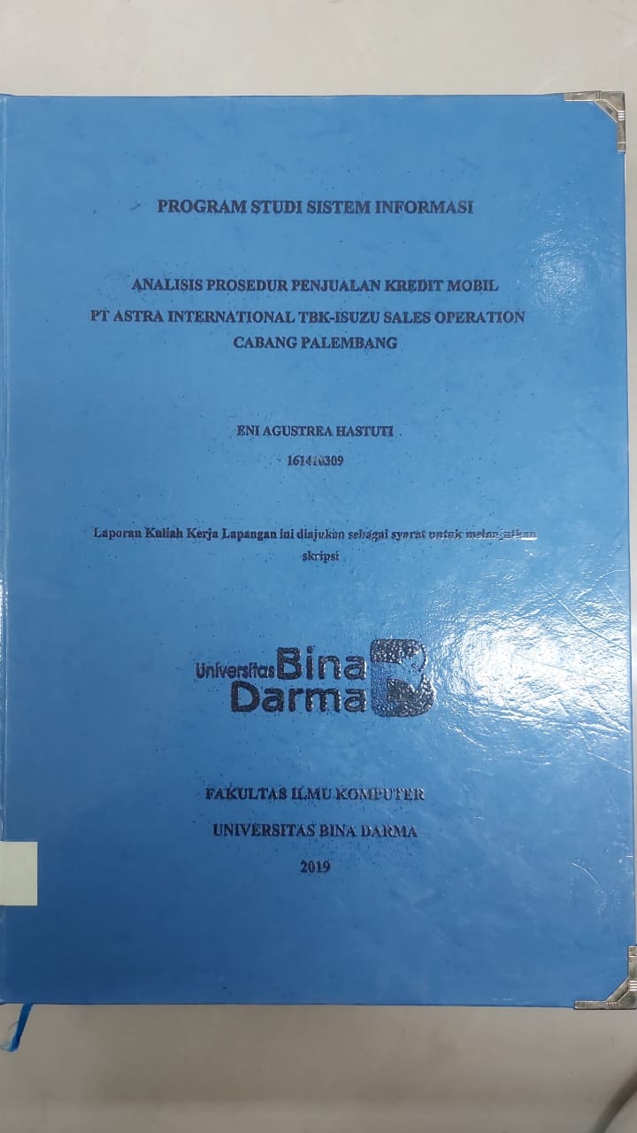 Cover ANALISIS PROSEDUR PENJUALAN KREDIT MOBIL PT ASTRA INTERNASIONAL TBK-ISUZU SALES OPERATION CABANG PALEMBANG / ENI AGUSTREA HASTUTI