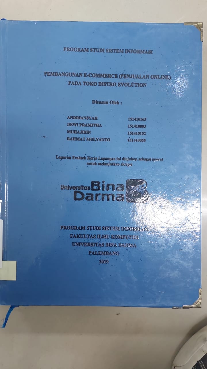 Cover PEMBANGUNAN E-COMMERCE (PENJUALAN ONLINE) PADA TOKO DISTRO EVOLUTION / ANDRIANSYAH, DKK
