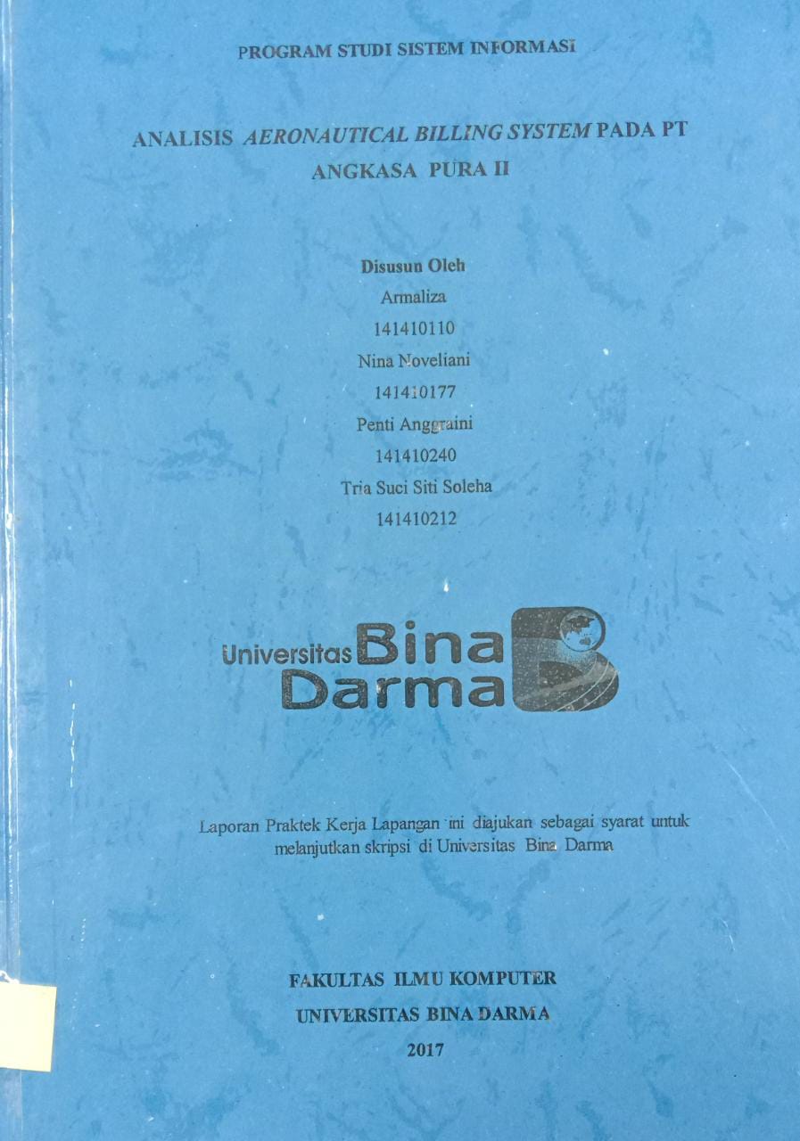 Cover ANALISIS AERONAUTICAL BILLING SYSTEM PADA PT ANGKASA PURA  II / Armaliza, Nina Noveliani,dkk