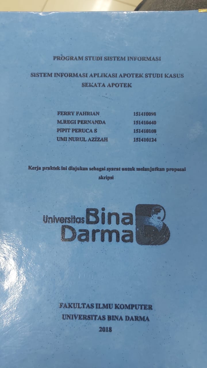 Cover SISTEM INFORMASI APOTEK STUDI KASUS SEKATA APOTEK / FERRY FAHRIAN, DKK