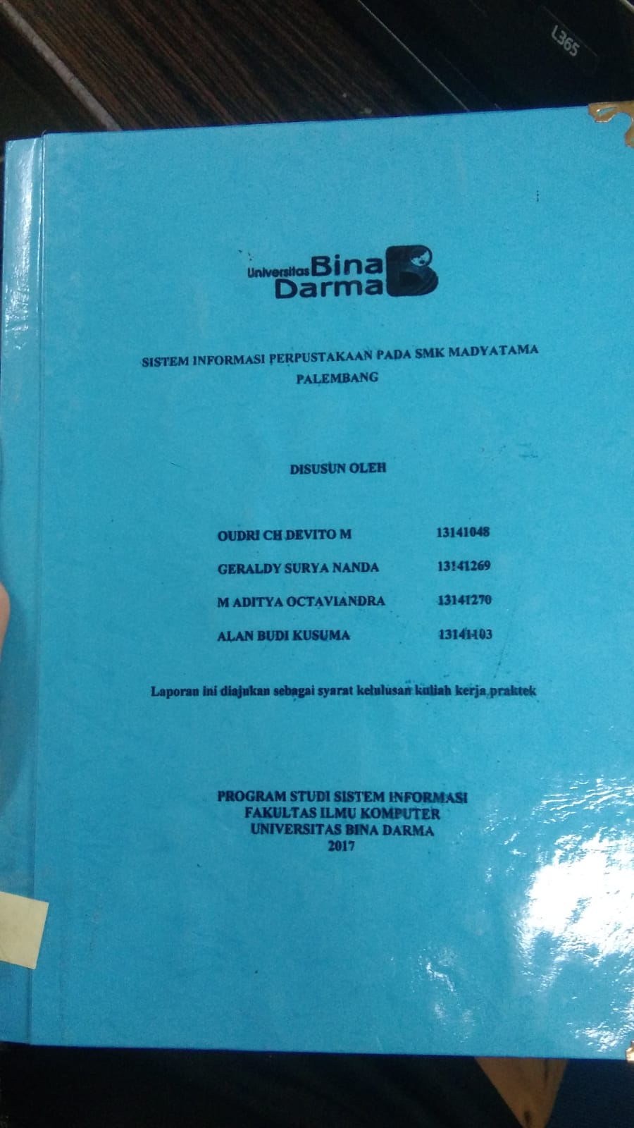 Cover SISTEM INFORMASI PERPUSTAKAAN PADA SMK MADYATAMA PALEMBANG / OUDRI CH DEVITO M