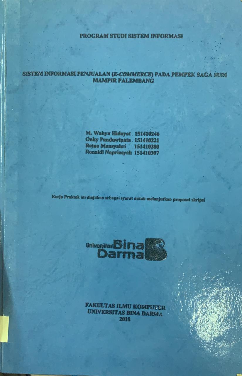 Cover SISTEM INFORMASI PENJUALAN (E-COMMERCE) PADA PEMPEK SAGA SUDI MAMPIR PALEMBANG / M.WAHYU HIDAYAT, DKK