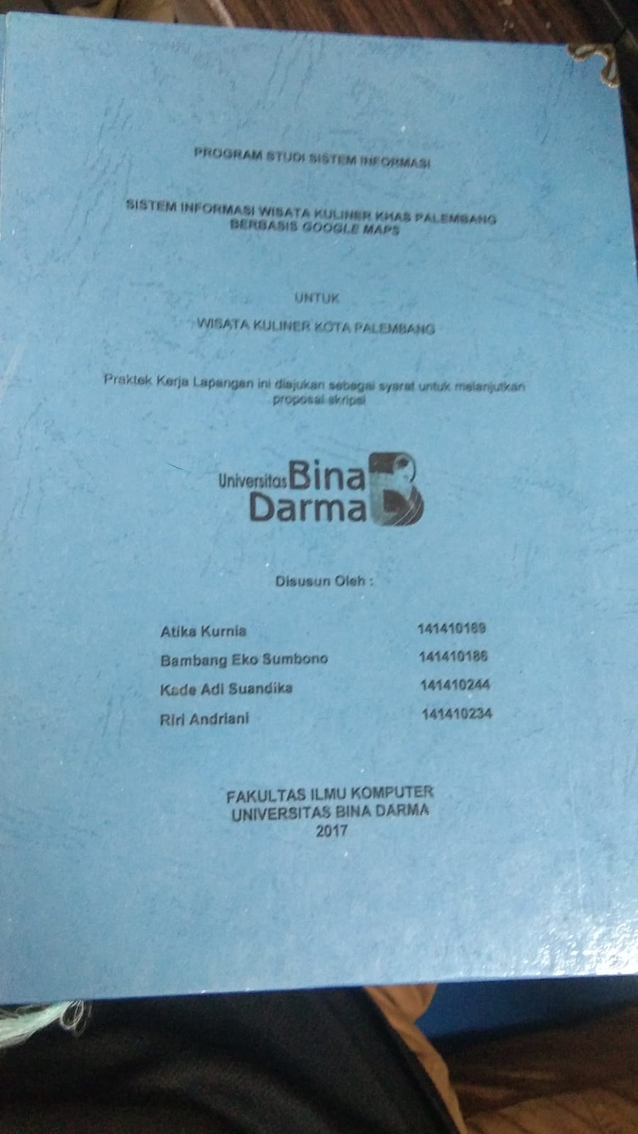 Cover SISTEM INFORMASI WISATA KULINER KHAS PALEMBANG BERBASIS GOOGLE MAPS / ATIKA KURNIA DKK