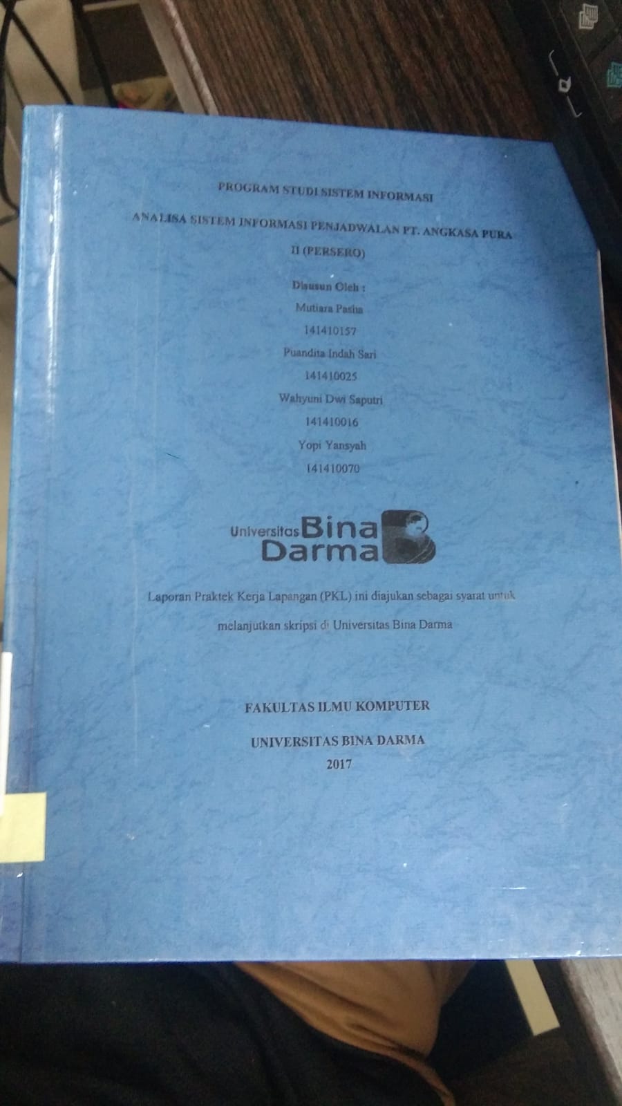 Cover ANALISA SISTEM INFORMASI PENJADWALAN PT. ANGKASA PURA II (PERSERO) / MUTIARA PASHA DKK
