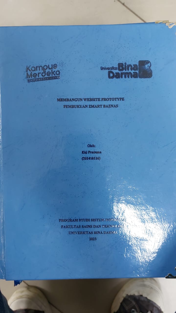 Cover MEMBANGUN WEBSITE PROTOTYPE PEMBUKUAN ZMART BAZNAS / EKI PRATAMA