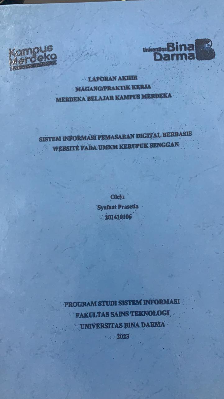 Cover SISTEM INFORMASI PEMASARAN DIGITAL BERBASIS WEBSITE UMKM KERUPUK SANGGAN / SYAFAAT PRASETIA