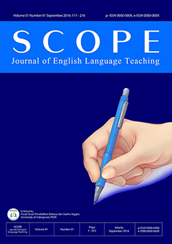 Cover SCOPE :  Journal of English Language Teaching / Siti Nurani