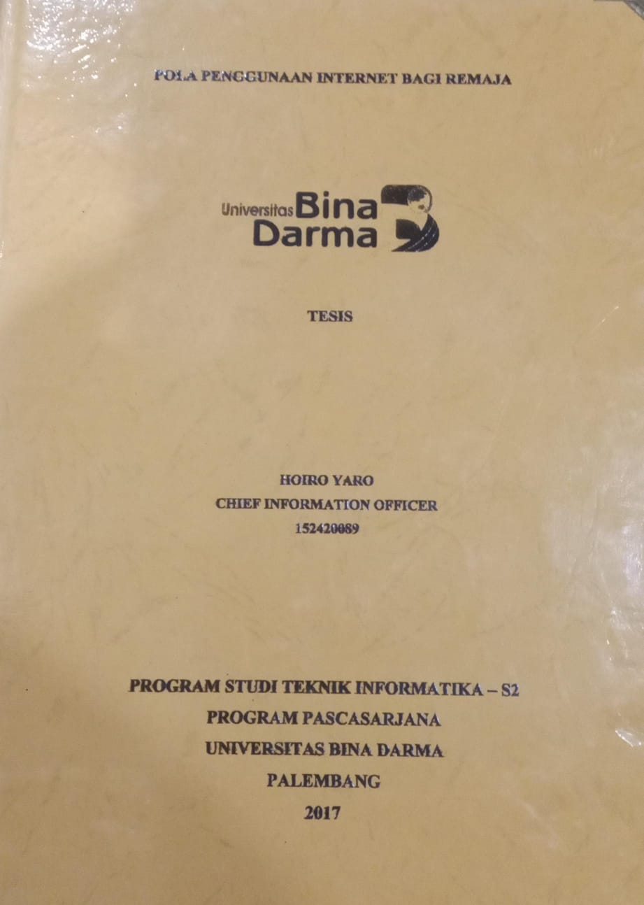 Cover POLA PENGGUNAAN INTERNET BAGI REMAJA / HOIRO YARO