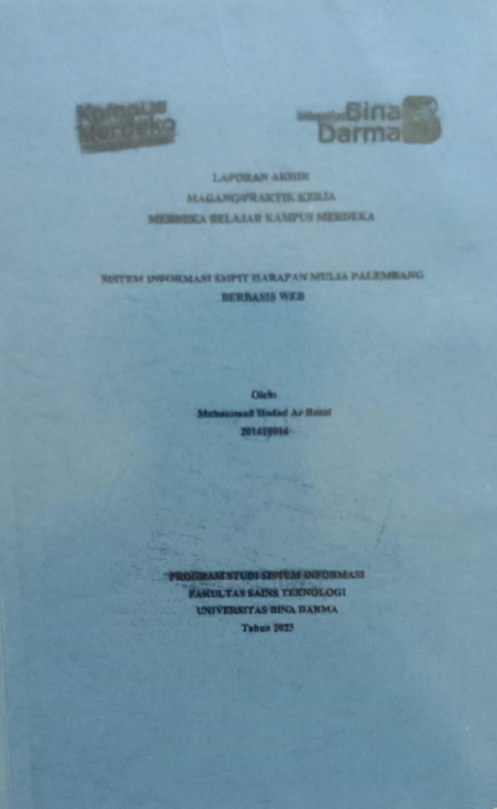 Cover SISTEM INFORMASI SMPIT HARAPAN MULIA PALEMBANG BERBASIS WEB / MUHAMMAD HADAD AR ROZZI