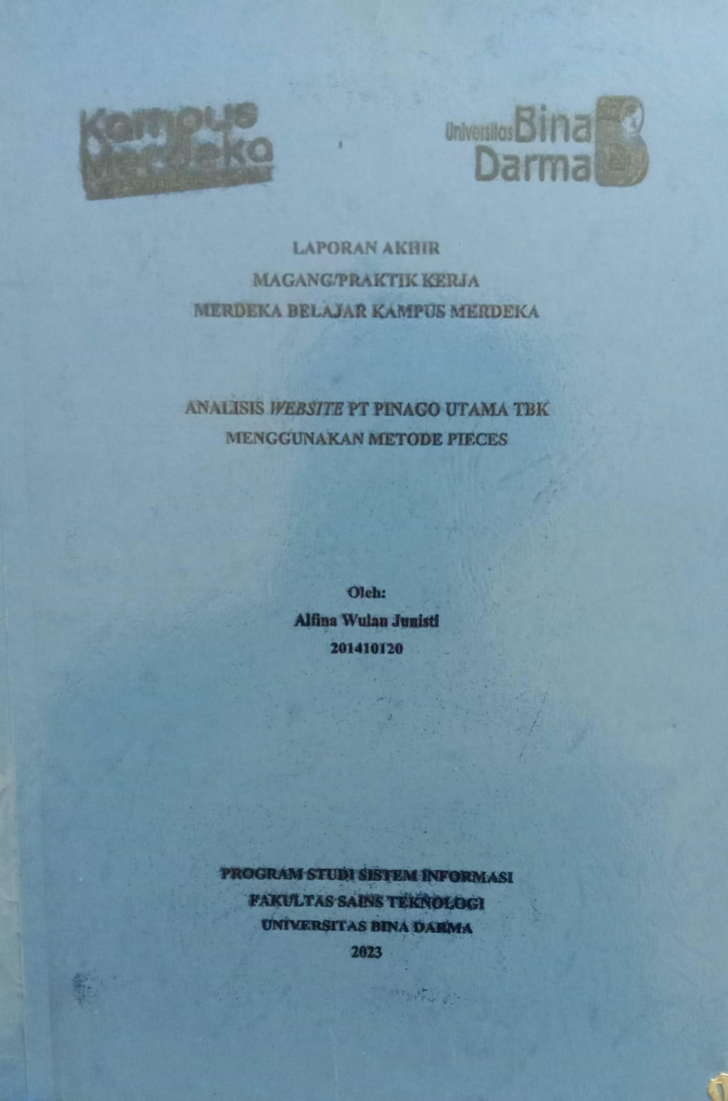 Cover ANALISIS WEBSITE PT PINAGO UTAMA TBK MENGGUNAKAN METODE PIECE / ALFINA WULAN JUNISTI