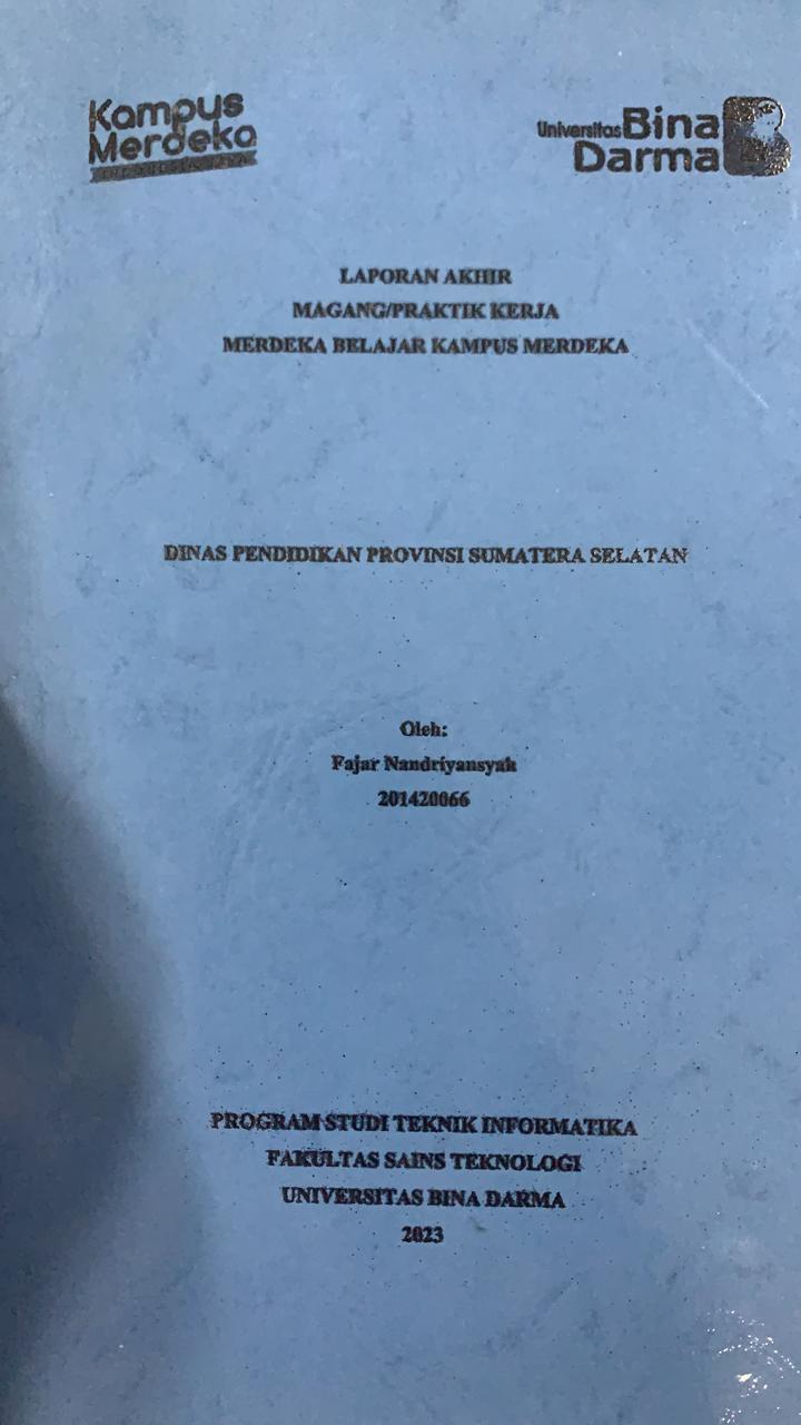 Cover DINAS PENDIDIKAN PROVINSI SUMATERA SELATAN / FAJAR NANDRIYANSYAH