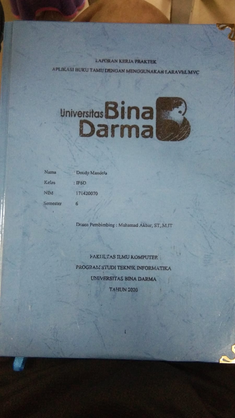 Cover APLIKASI BUKU TAMU DENGAN MENGGUNAKAN LARAVEL MVC / DENDY MANDELA