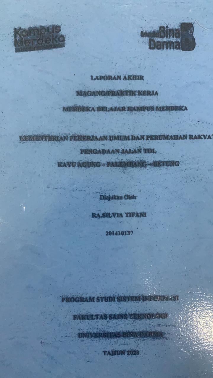 Cover KEMENTRIAN PEKERJAAN UMUM DAN PERUMAHAN RAKYAT PERDAGANGAN TOL KAYU AGUNG-PALEMBANG-BELITUNG / RA. SILVIA TIFANI