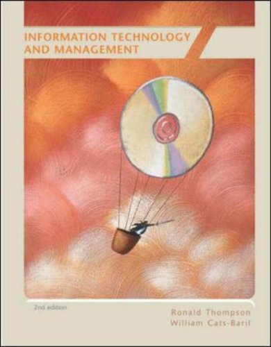 Cover INFORMATION TECHNOLOGY AND MANAGEMENT / Ronald Thompson