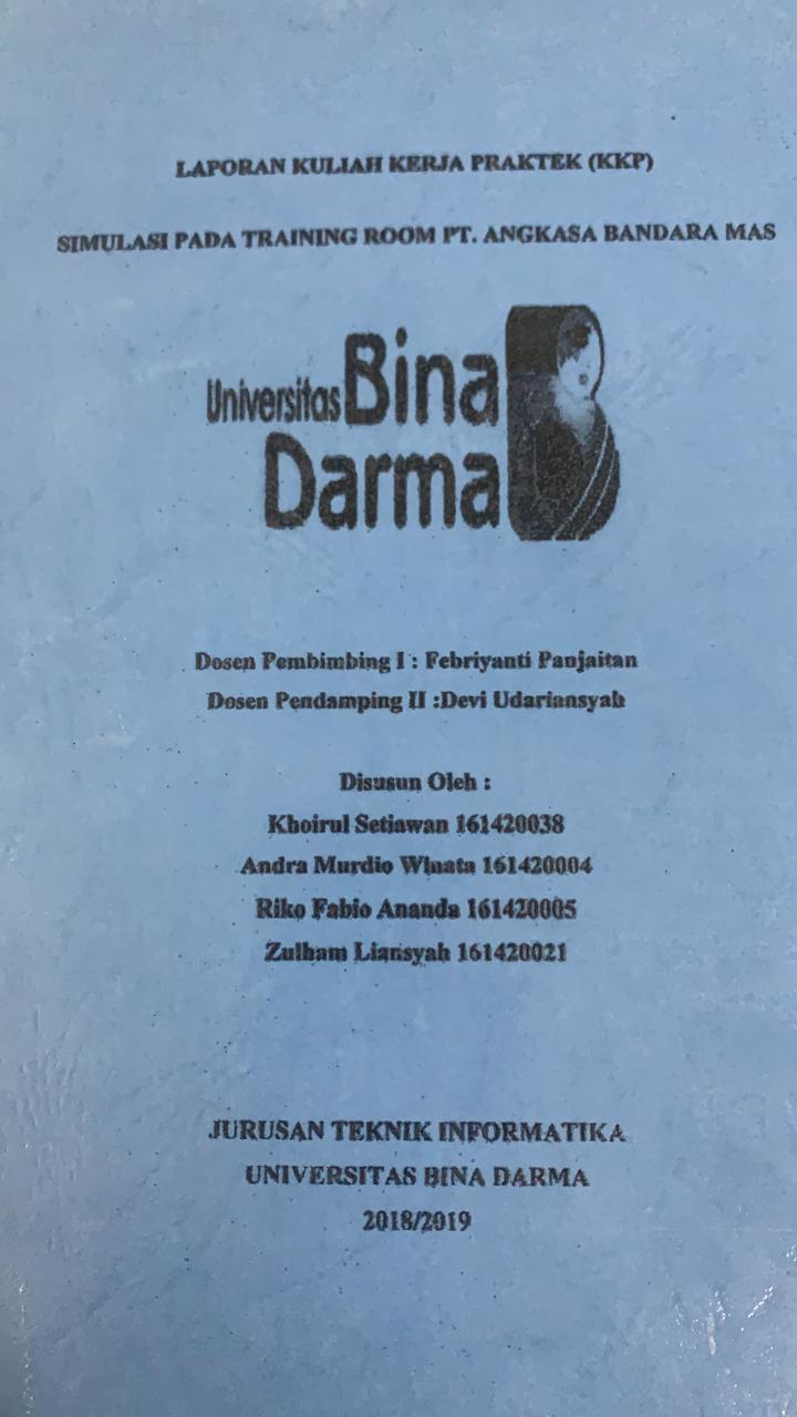 Cover SIMULASI PADA TRAINING ROOM PT.ANGKASA BANDARA MAS / KHAIRUL SETIAWAN, DKK