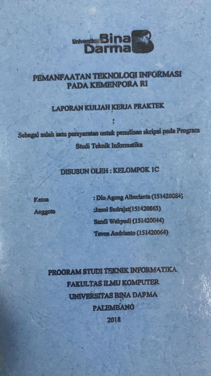 Cover PEMANFAATAN TEKNOLOGI INFORMASI PADA KEMENPORA RI / DIO AGUNG ALBERIANTE, DKK