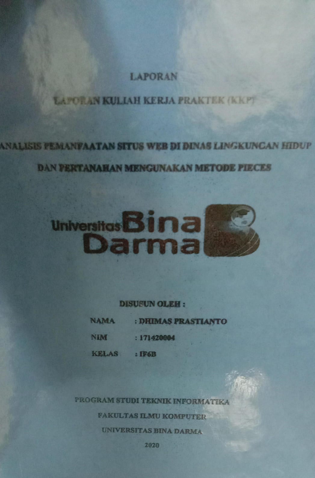 Cover RANCANGAN APLIKASI ARSIP D DISKOMINFO PROVINSI SUMATERA SELATAN / ROBBY ARIEF LESMANA
