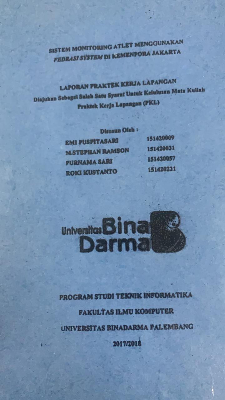 Cover SISTEM MONITORING ATLET MENGGUNAKAN FEDRASI SYSTEM DI KEMENPORA JAKARTA / EMI PUSPITA SARI, DKK