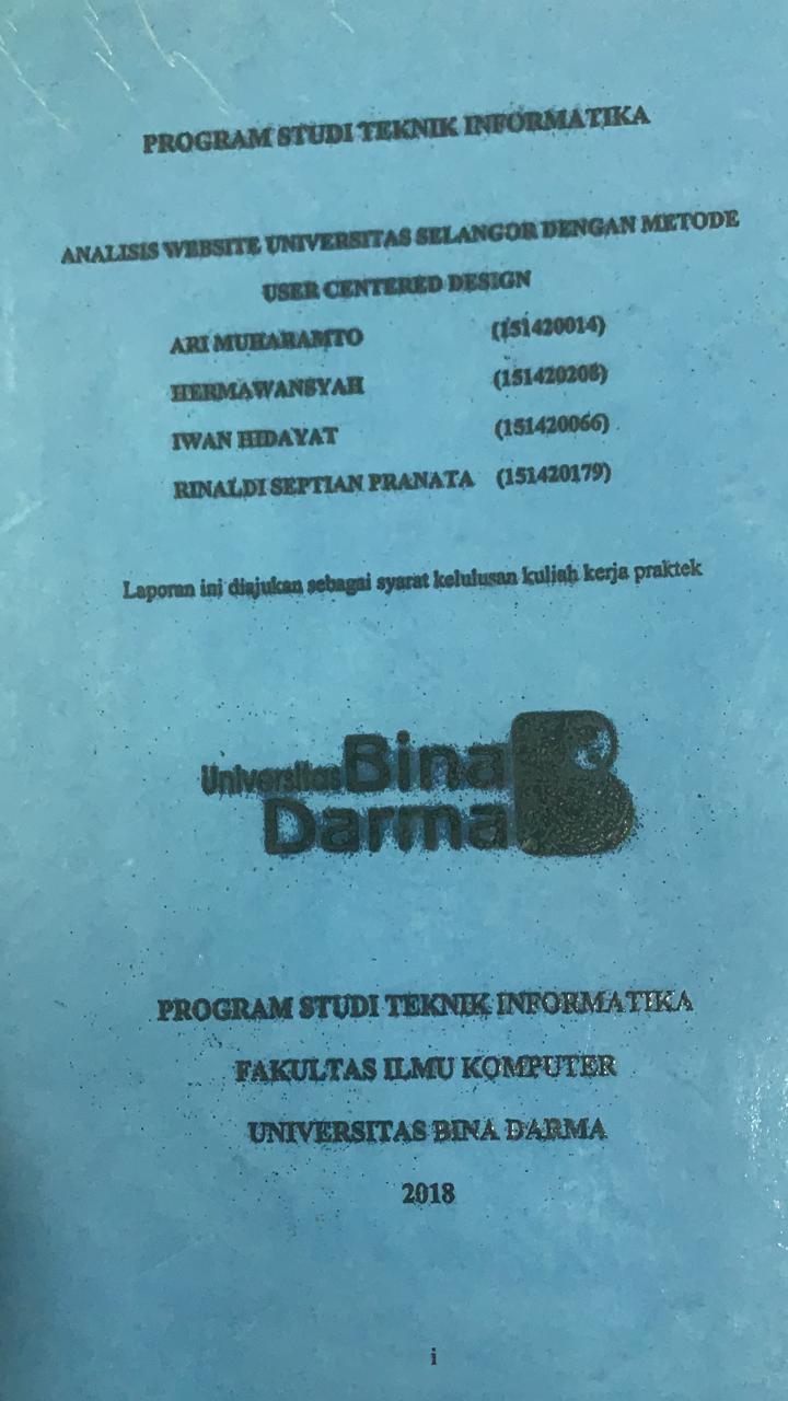 Cover ANALISIS WEBSITE UNIVERSITAS SELANGOR DENGAN METODE USER CENTERED DESIGN / ARI MUHARAMTO, DKK