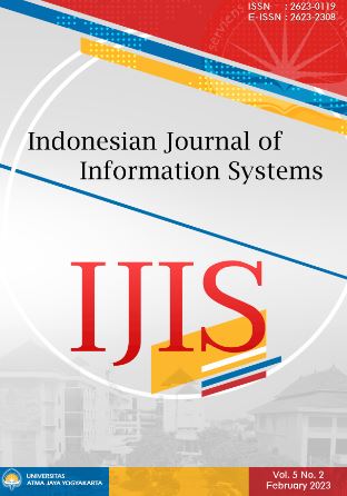 Cover IJIS :  Indonesian Journal of Information Systems / Djoko Budiyanto