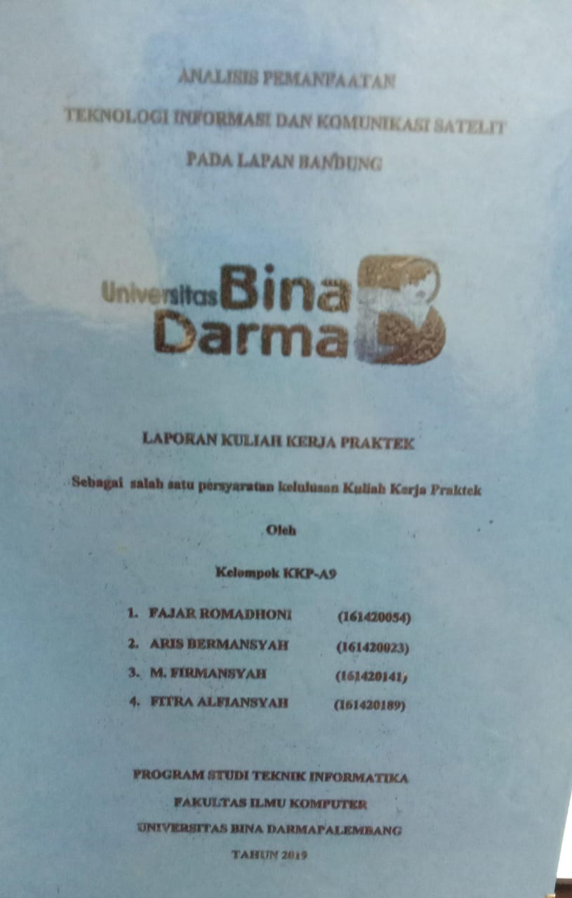 Cover ANALISIS PEMANFAATAN TEKNOLOGI INFORMASI KOMUNIKASI SATELIT PADA LAPAN BANDUNG / FAJAR ROMADHONI, ARIS BERMANSYAH,dkk