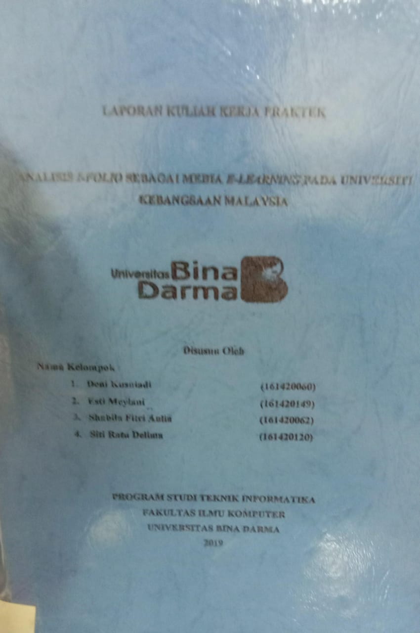 Cover ANALISIS I-FOLIO SEBAGAI MEDIA E-LEARNING PADA UNIVERSITI KEBANGSAAN MALAYSIA / DENI KUSNIADI, ESTI MEYLANI, dkk