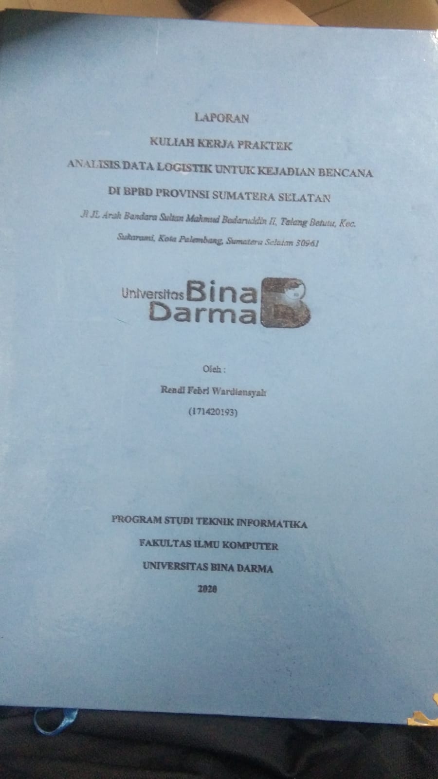 Cover APLIKASI PENCATAAN KEHADIRAN PEGAWAI PADA E_SUMSEL DI DINAS PEMERDAYAAN MASYARAKAT DAN DESA / SAMITO LUKITO
