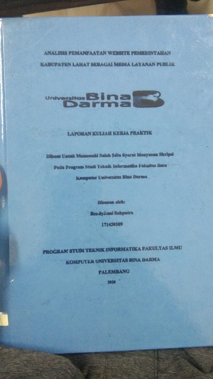 Cover ANALISIS PEMANFAATAN WEBSITE PEMERINTAHAN KABUPATEN LAHAT SEBAGAI MEDIA LAYANAN PUBLIK / RENDYJEMI SAHPUTRA