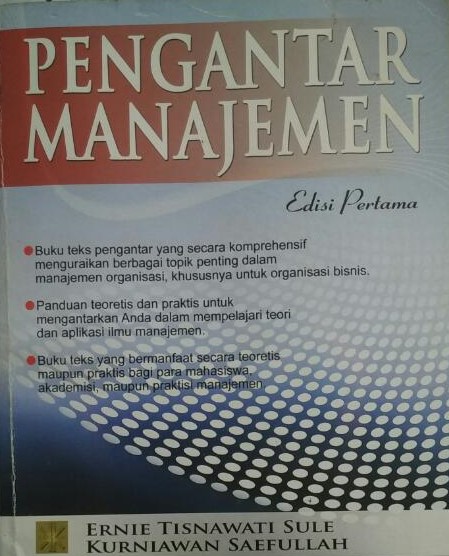 Cover PENGANTAR MANAJEMEN :  Edisi Pertama / Ernie Tisnawati