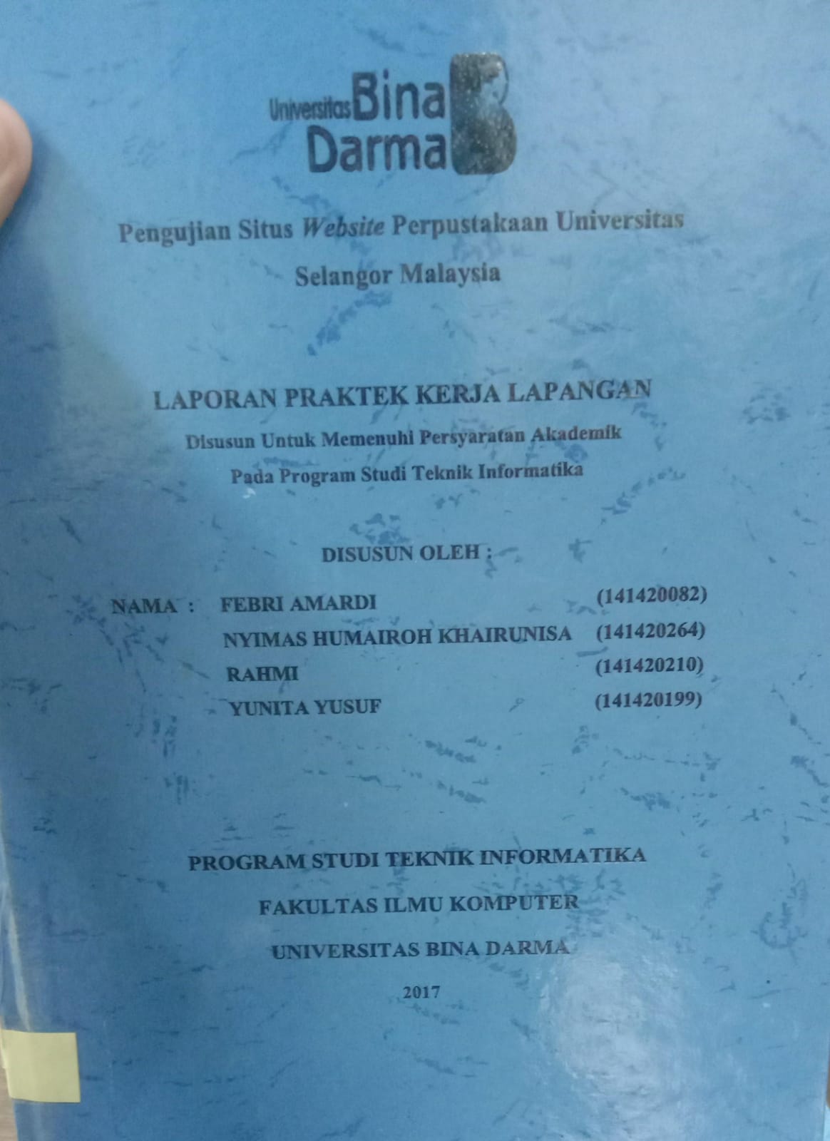 Cover PENGUJIAN SITUS WEBSITE PERPUSTAKAAN UNIVERSITAS SELANGOR MALAYSIA / FEBRI AMARDI, NYIMAS HUMANIROH KHAIRUNISA,dkk
