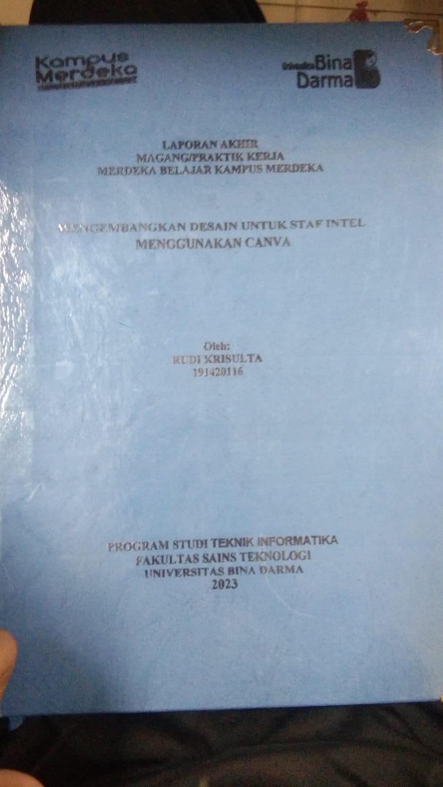Cover MENGEMBANGKAN DESAIN UNTUK STAF INTEL MENGGUNAKAN CANVA / RUDI KRISULTA