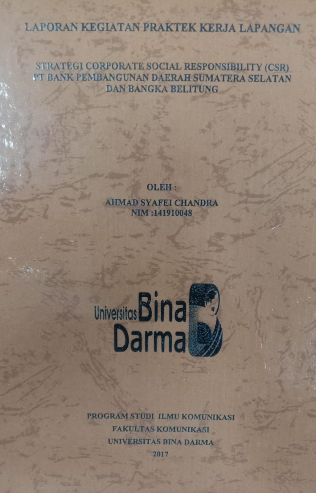 Cover STRATEGI CORPORATE SOCIAL RESPONSIBILITY (CSR) PT BANK PEMBANGUNAN DAERAH SUMATERA SELATAN DAN BANGKA BELITUNG / AHMAD SYAFEI CHANDRA